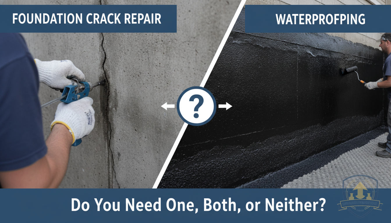 Foundation Crack Repair vs. Waterproofing: Do You Need One, Both, or Neither?